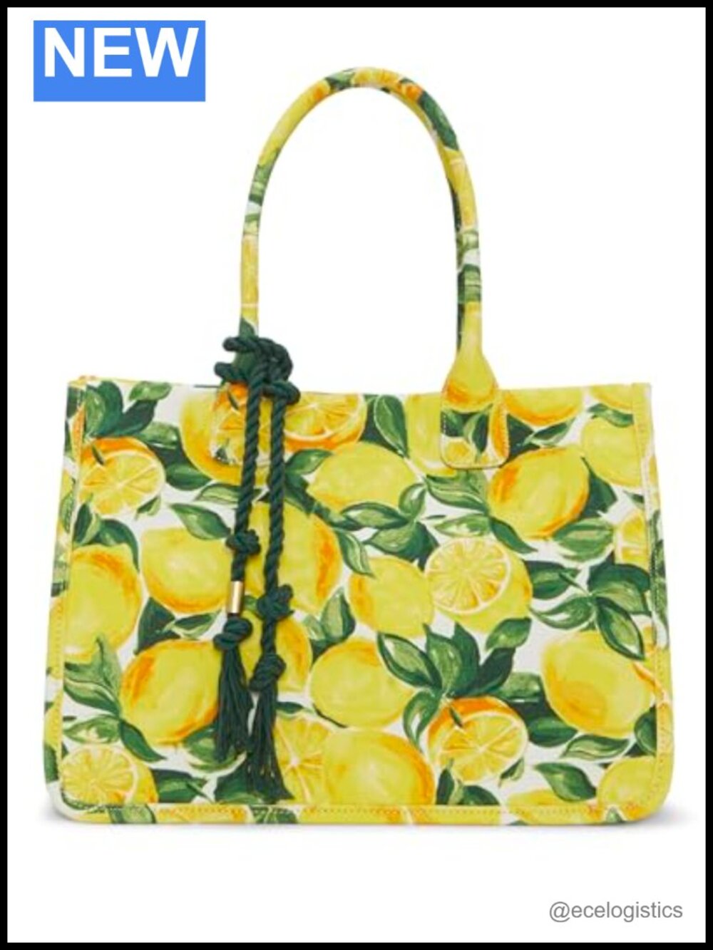 Canvas Tote Bag Magnetic Closure Shoulder Strap Cotton Blend